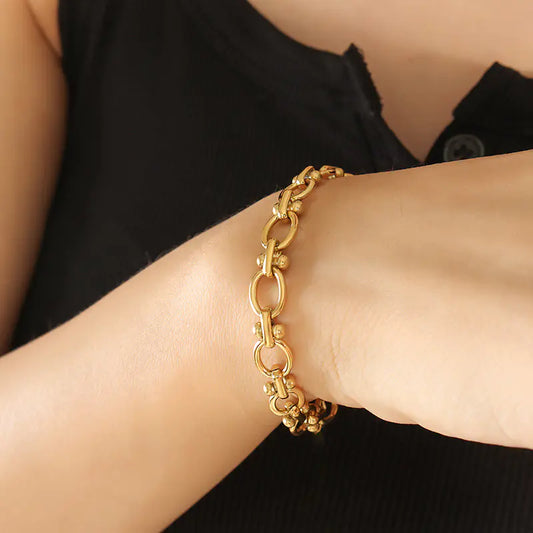 Couple Bracelet with Thick Chain for Simple Style