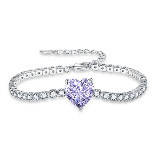 Vintage Heart-shaped Zircon Bracelet for Women