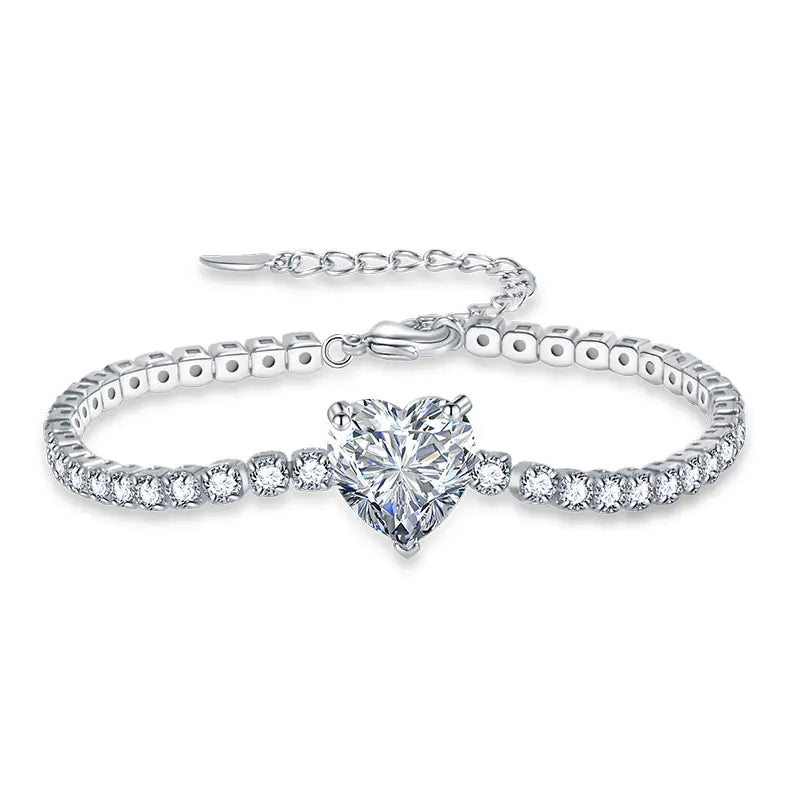 Vintage Heart-shaped Zircon Bracelet for Women