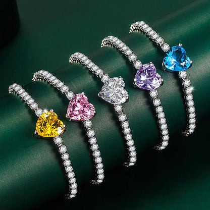 Vintage Heart-shaped Zircon Bracelet for Women