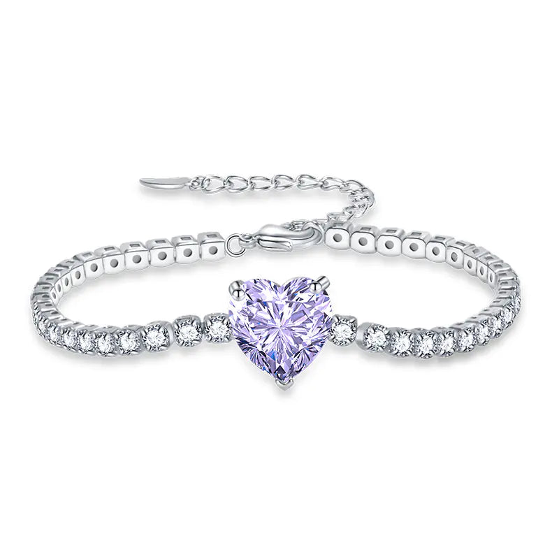 Vintage Heart-shaped Zircon Bracelet for Women