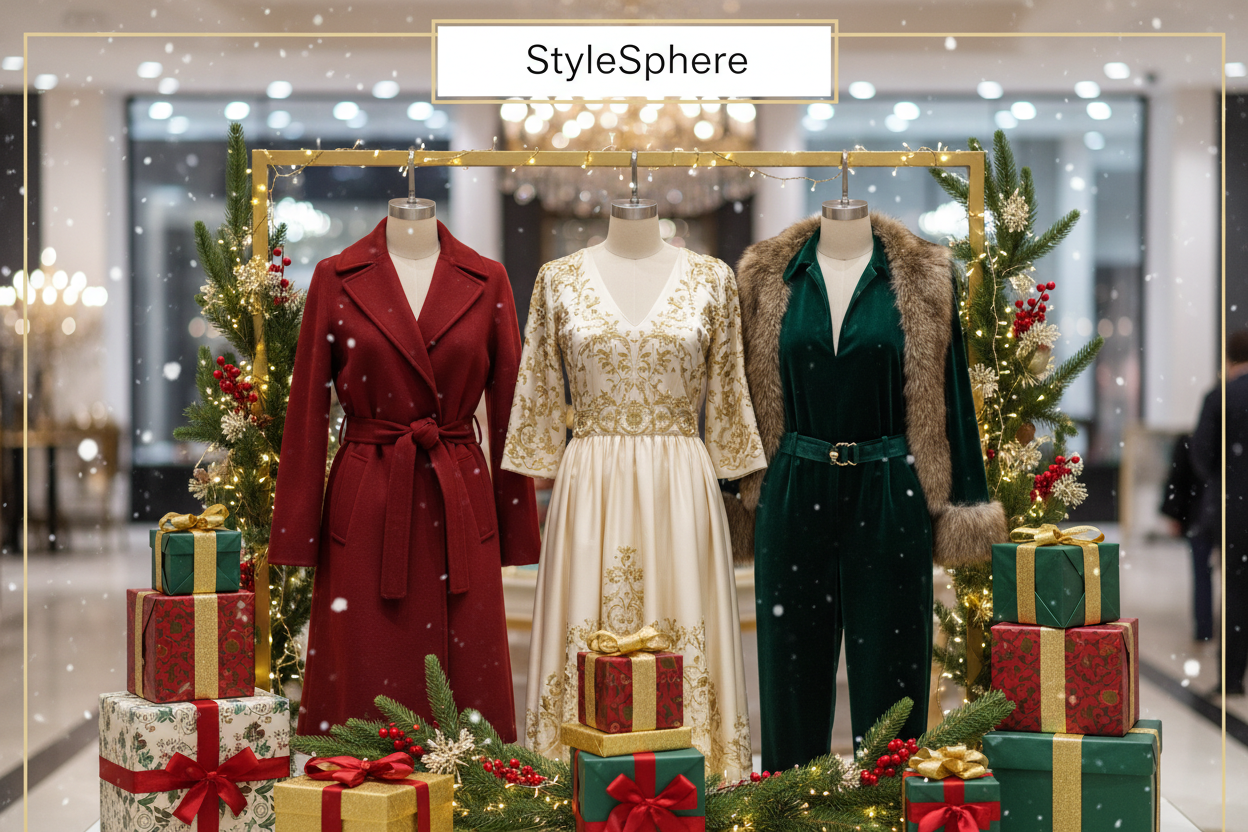 cover pages for a christmas festive blog for and online clothing store StyleSphere